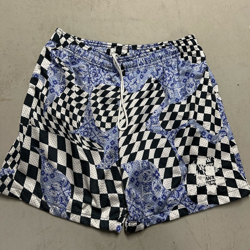 Public School New York NY Mens Mesh Shorts New Wave Paisley Lined Drawstring L